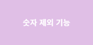 숫자 제외 기능
